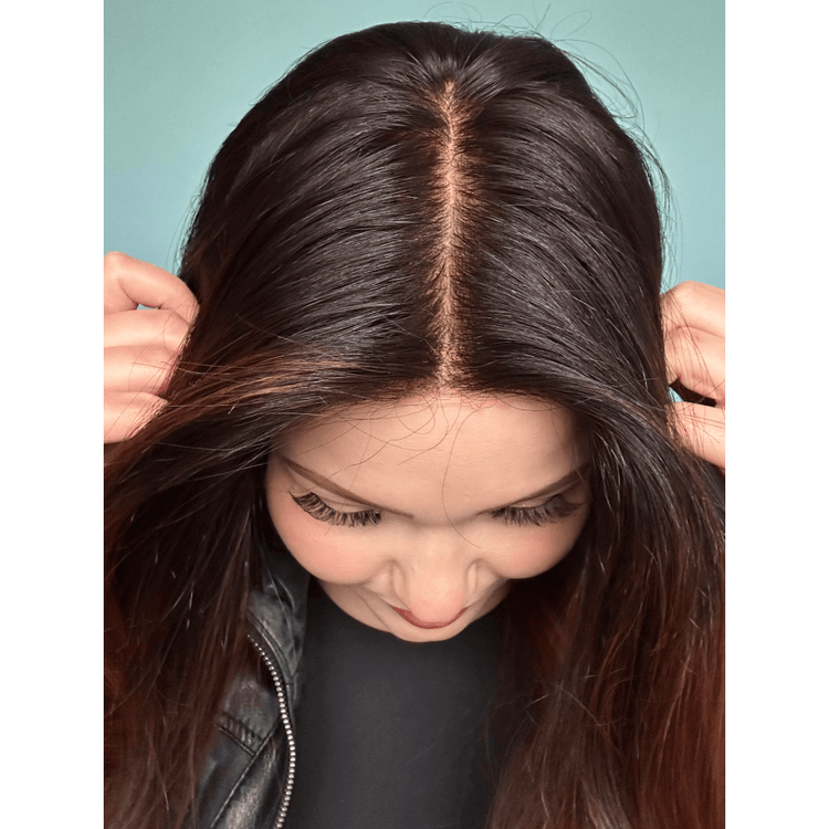 22" Reese Silk Top Wig Natural Black w/ Balayage Color Service