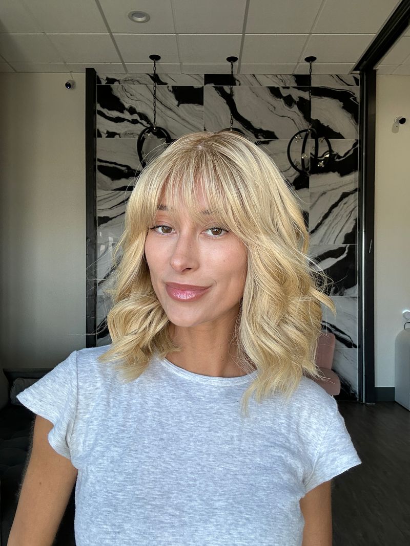 13" Victoria Silk Top Wig Golden Blonde w/ Bangs