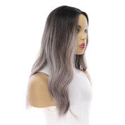 20" Divine Lace Top Wig Silver Smoke Grey w/ Reverse Balayage