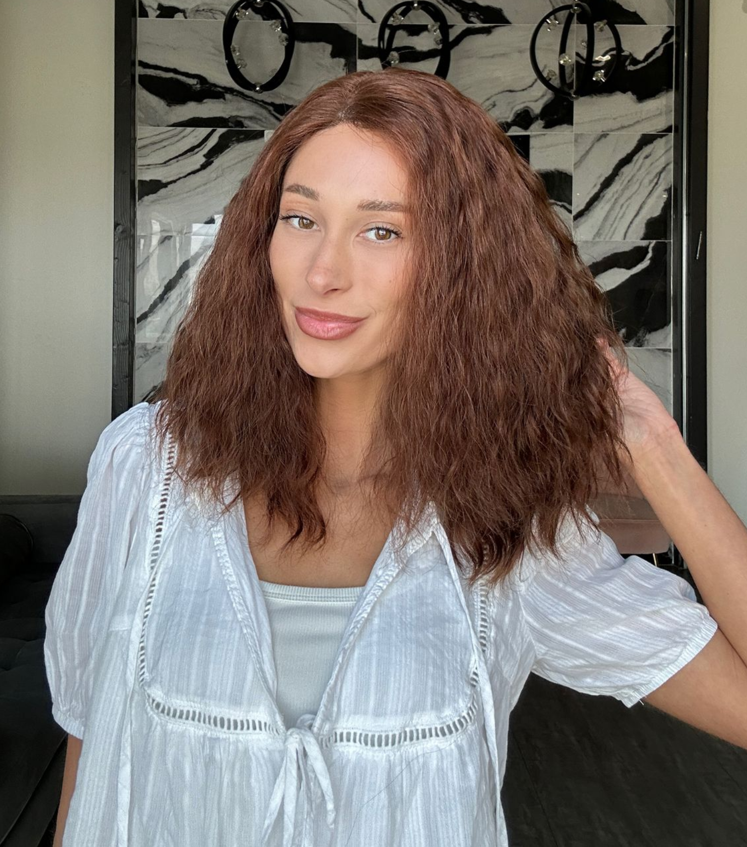 16" Naomi Silk Top Wig Auburn Wavy