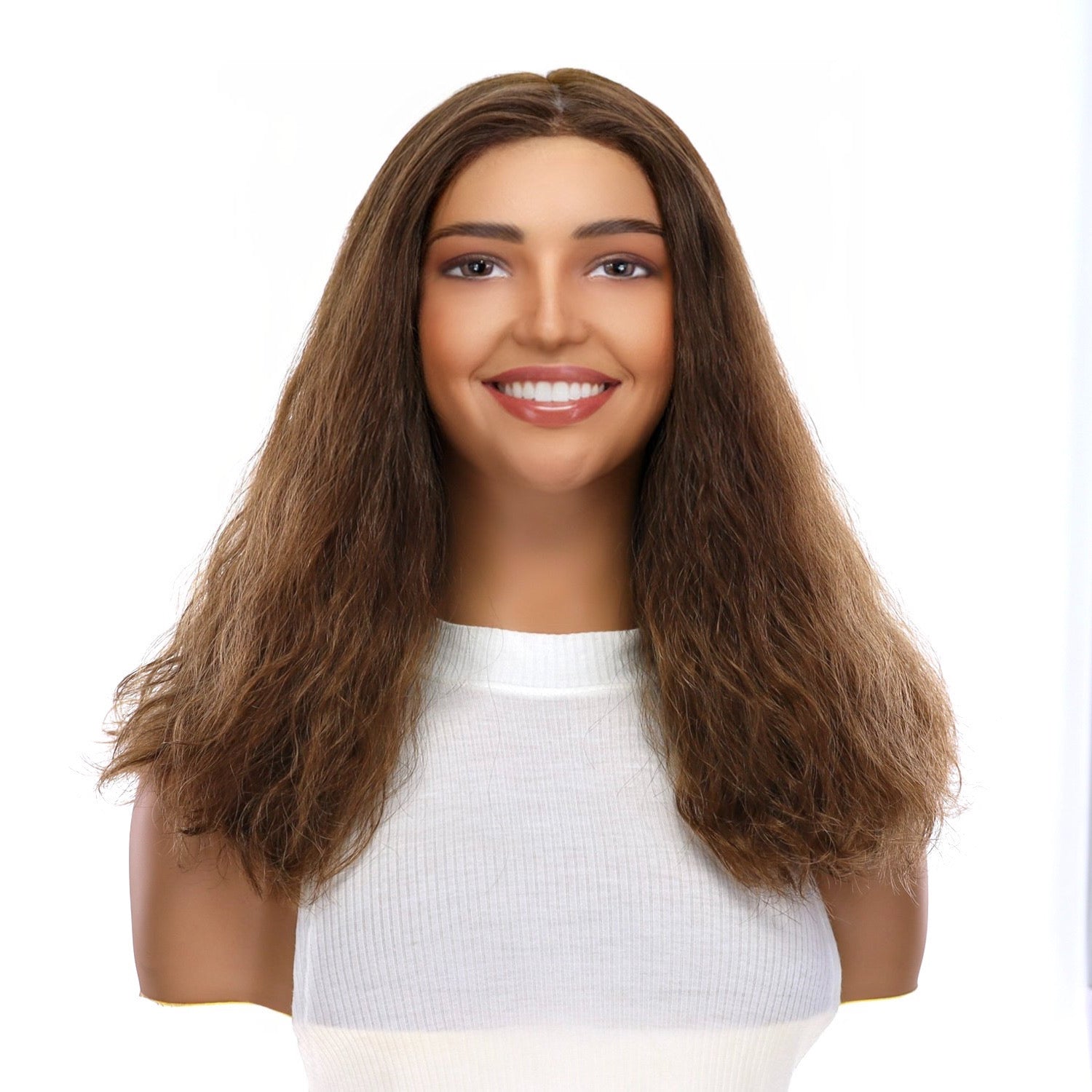 19" Nicole Silk Top Wig Medium Brown Babylight Wavy