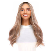 20" Onyx Silk Top Topper Ashy Blonde w/ Highlights