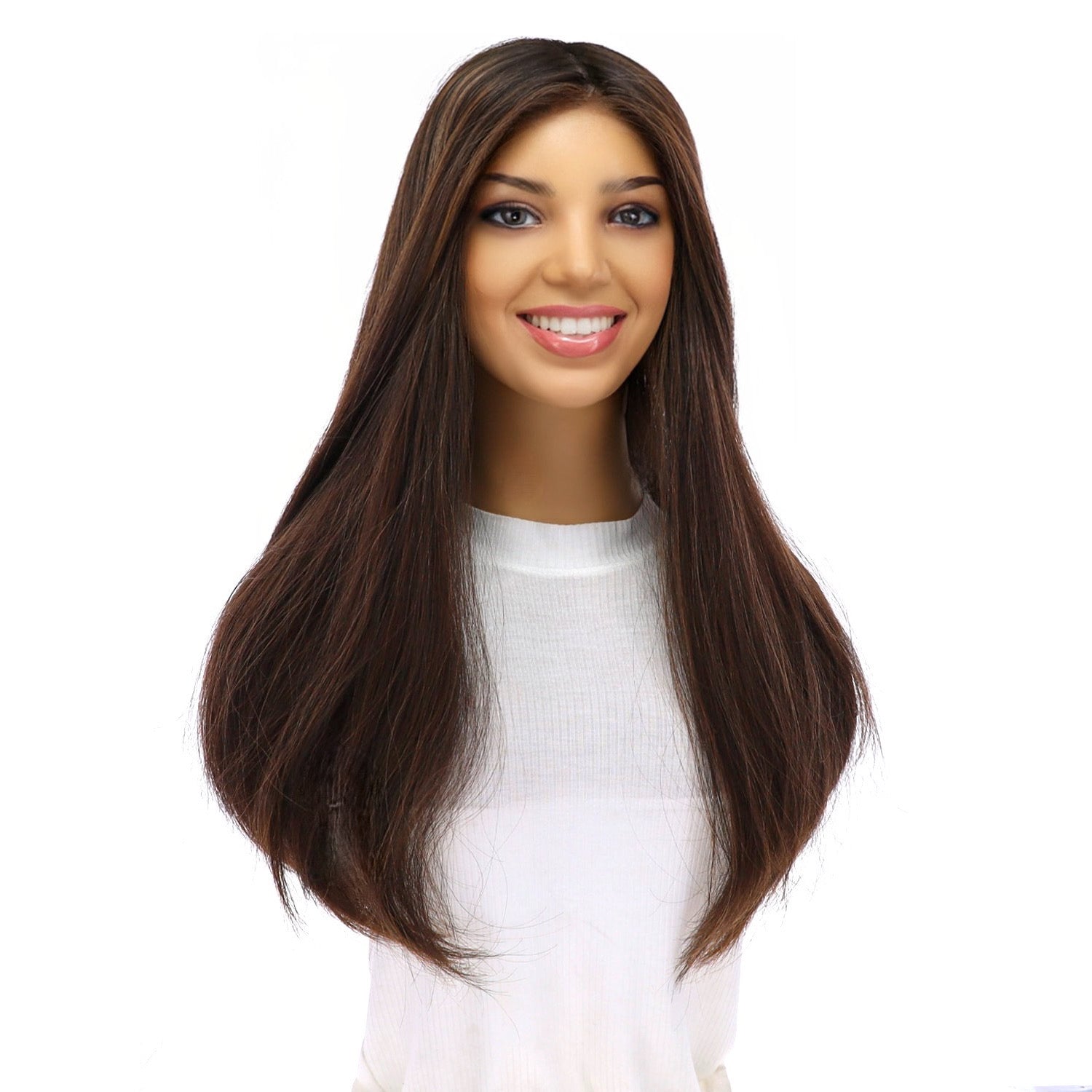 20" Onyx Silk Top Topper Soft Black w/ Highlights