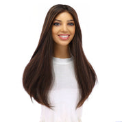 20" Onyx Silk Top Topper Soft Black w/ Highlights