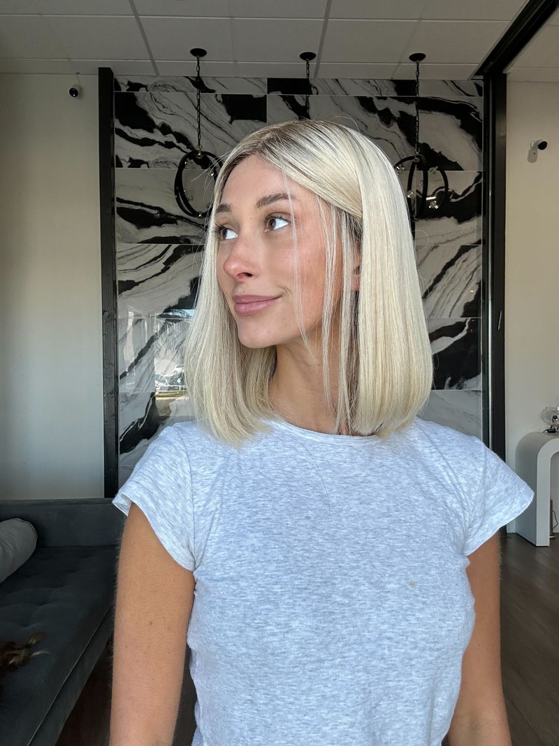 14" Princess Silk Top Wig Beige Blonde w/ Face Framing