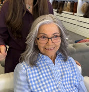 16" Princess Silk Top Wig Silver Fox w/ Layers
