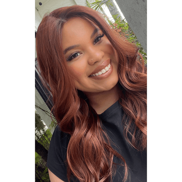 Grace Silk Top Wig Chili Red w/ Partial Rooting