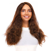 22" Reese Silk Top Wig Medium Brown Balayage Wavy