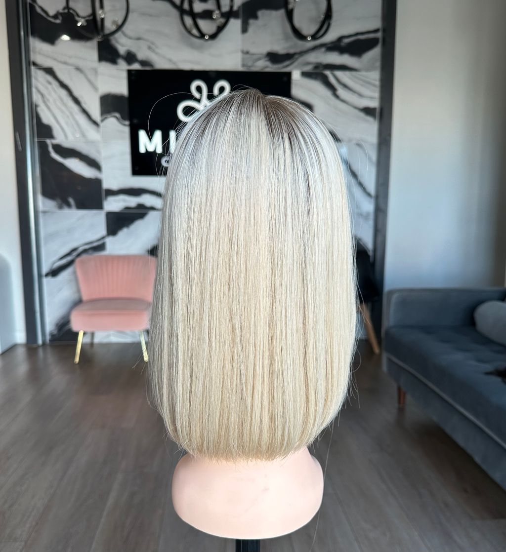 14" Princess Silk Top Wig Beige Blonde w/ Face Framing