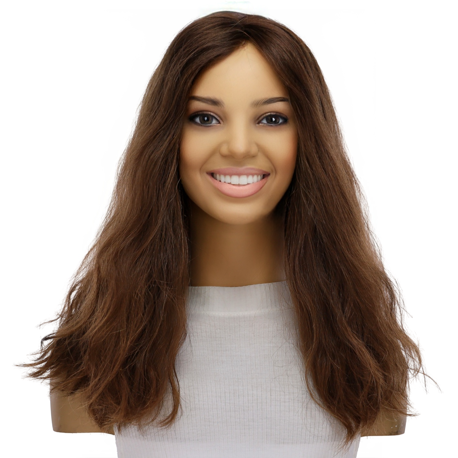 18" Topaz Lace Top Topper #6 Neutral Medium Brown Wavy