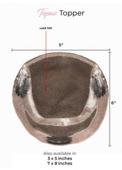18" Topaz Lace Top Topper Dark Brown Balayage
