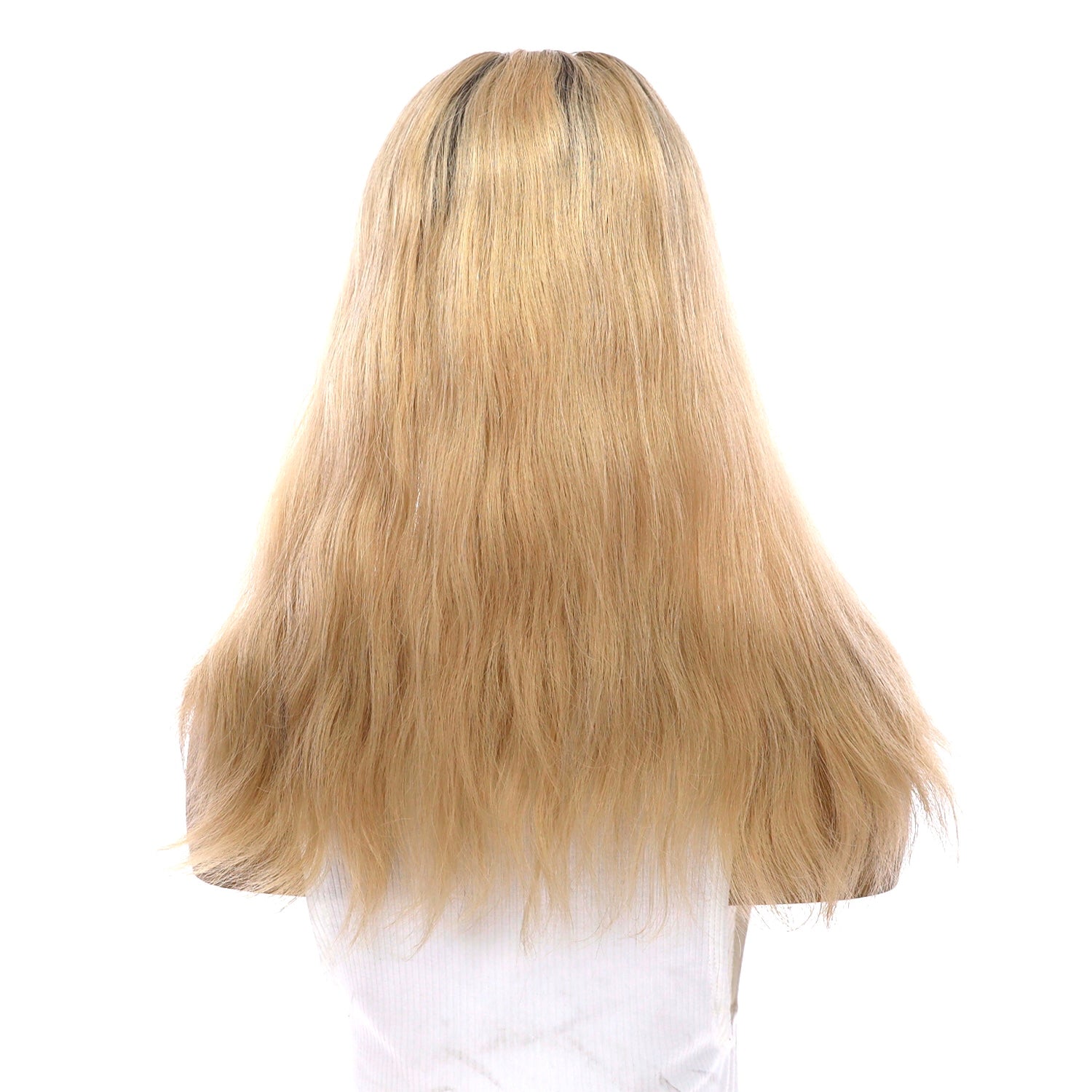 18" U-Shape Topper Platinum Blonde Wavy