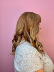 19" Nicole Silk Top Wig Light Brown Babylight w/ Bangs