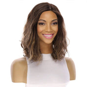 13" Victoria Silk Top Wig Dark Brown Balayage Wavy