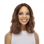13" Victoria Silk Top Wig Medium Brown Balayage Wavy