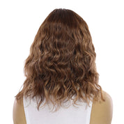 13" Victoria Silk Top Wig Medium Brown Balayage Wavy