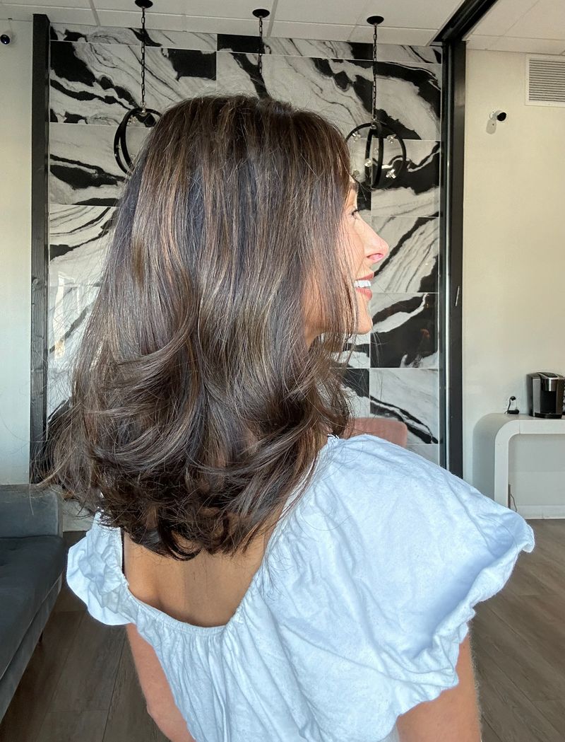 16" Divine Luxe Lace Top Wig #4 Dark Brown w/ Caramel Highlights & Face Framing