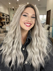 24" Divine Lace Top Wig Silver Smoke w/ Reverse Balayage