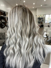 24" Divine Lace Top Wig Silver Smoke w/ Reverse Balayage