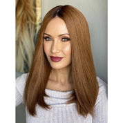 19" Nicole Silk Top Wig Copper w/ Rooting
