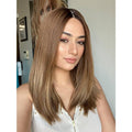 19" Nicole Silk Top Wig Light Brown Babylight w/ Rooting