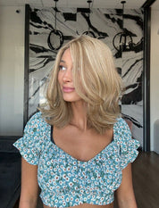 16" Princess Silk Top Wig Medium Blonde w/ Long Layers & Face Framing