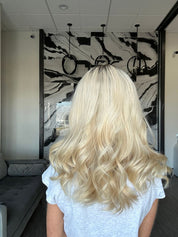 19" Nicole Silk Top Wig Beige Blonde w/ Bangs