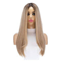 24" Gisele Silk Top Wig Ash Blonde w/ Rooting