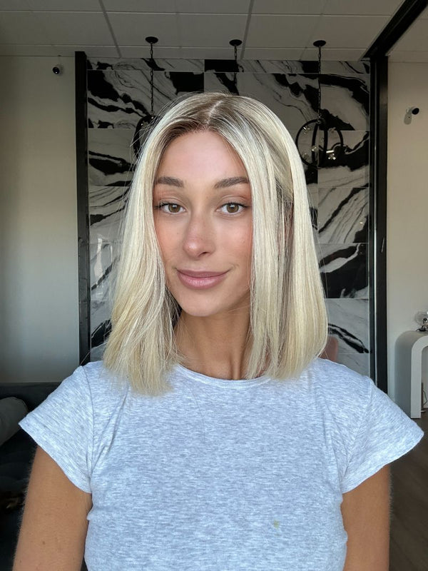 14" Princess Silk Top Wig Beige Blonde w/ Face Framing