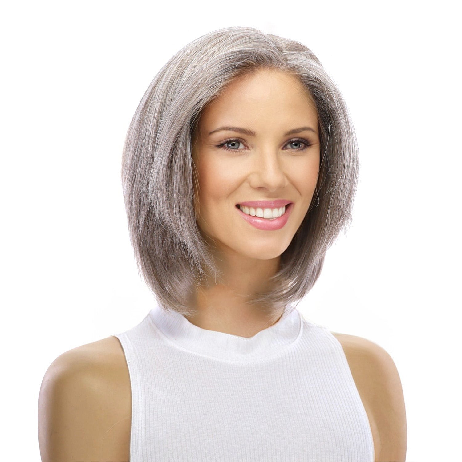 12" Halle Silk Top Wig Champagne Grey