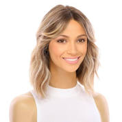 12" Divine Luxe Lace Top Wig Light Brown w/ Blonde Balayage, Face Framing & Partial Rooting