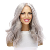 19" Nicole Silk Top Wig Snow Grey