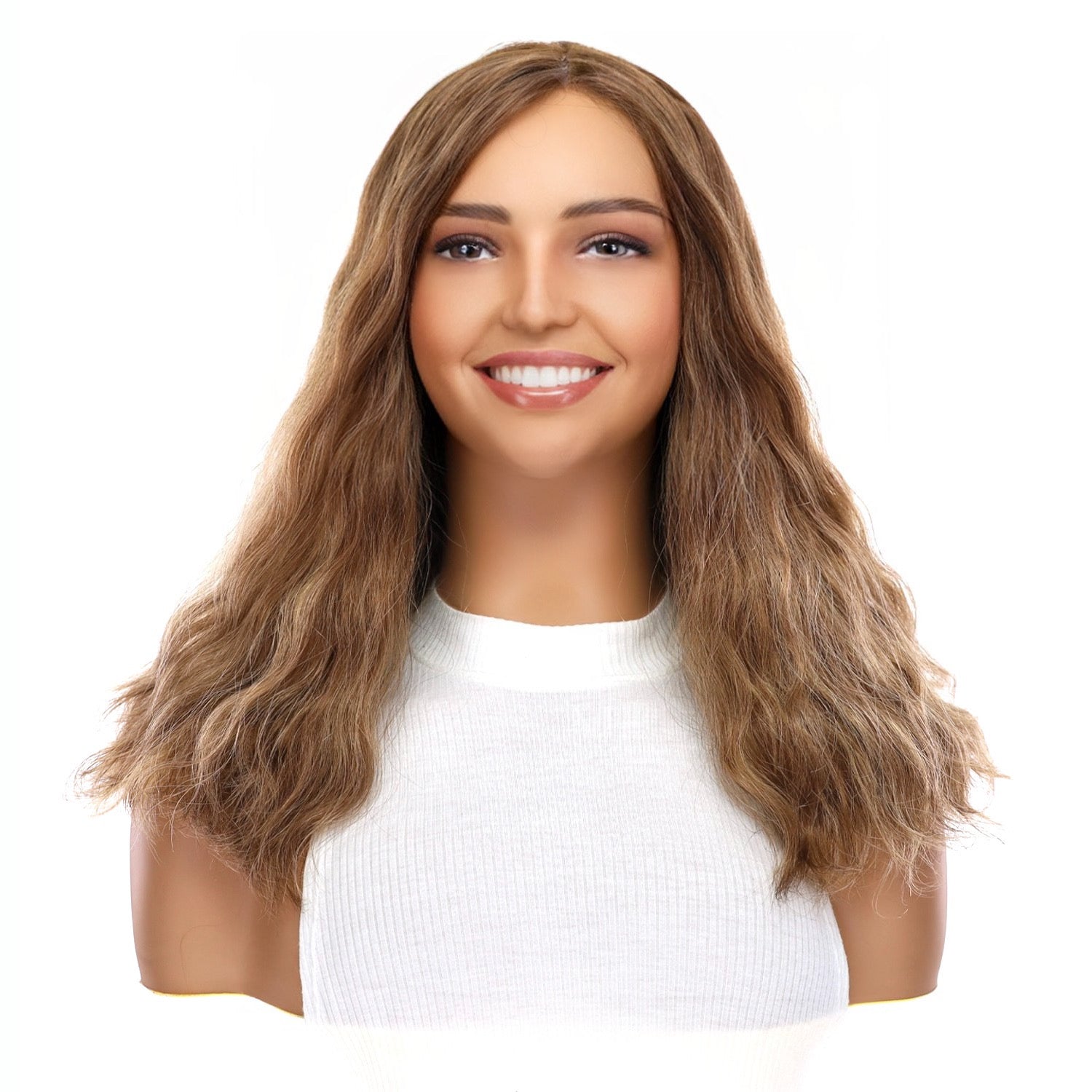 19" Nicole Silk Top Wig Light Brown Babylight Wavy