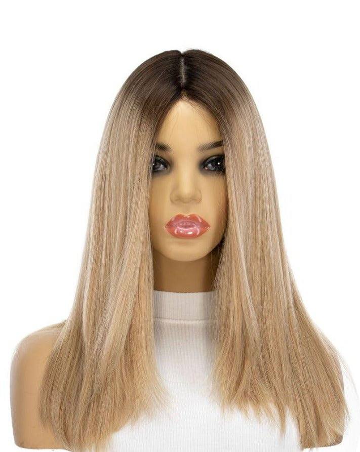 19" Nicole Silk Top Wig Golden Blonde w/ Rooting