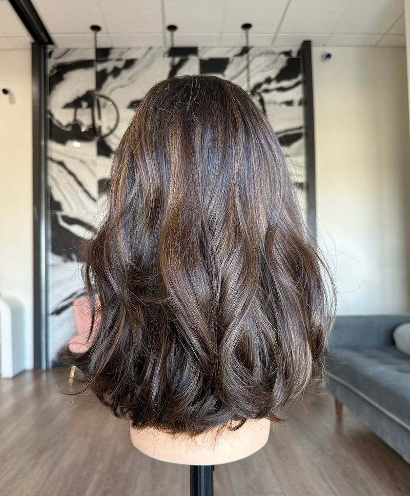 16" Divine Luxe Lace Top Wig #4 Dark Brown w/ Caramel Highlights & Face Framing