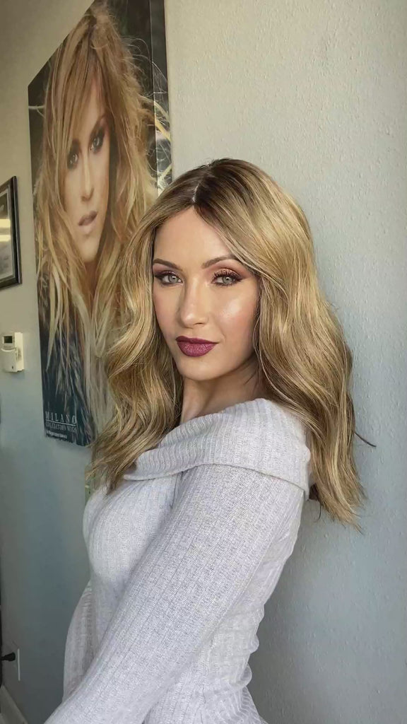 Grace Silk Top Wig Medium Blonde w/ Partial Rooting