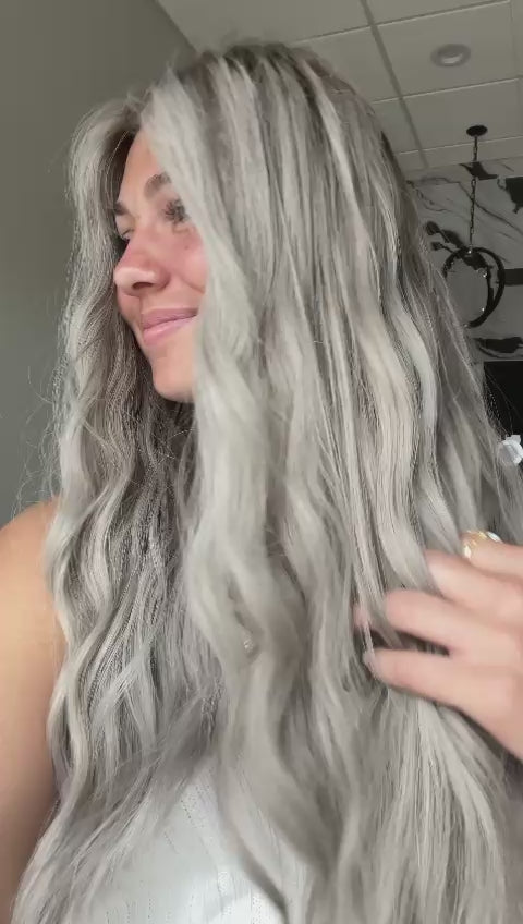 24" Divine Lace Top Wig Silver Smoke w/ Reverse Balayage