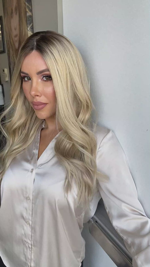 Grace Silk Top Wig Platinum Blonde w/ Full Rooting