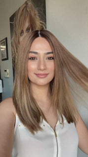 Grace Silk Top Wig Light Brown Babylight w/ Partial Rooting