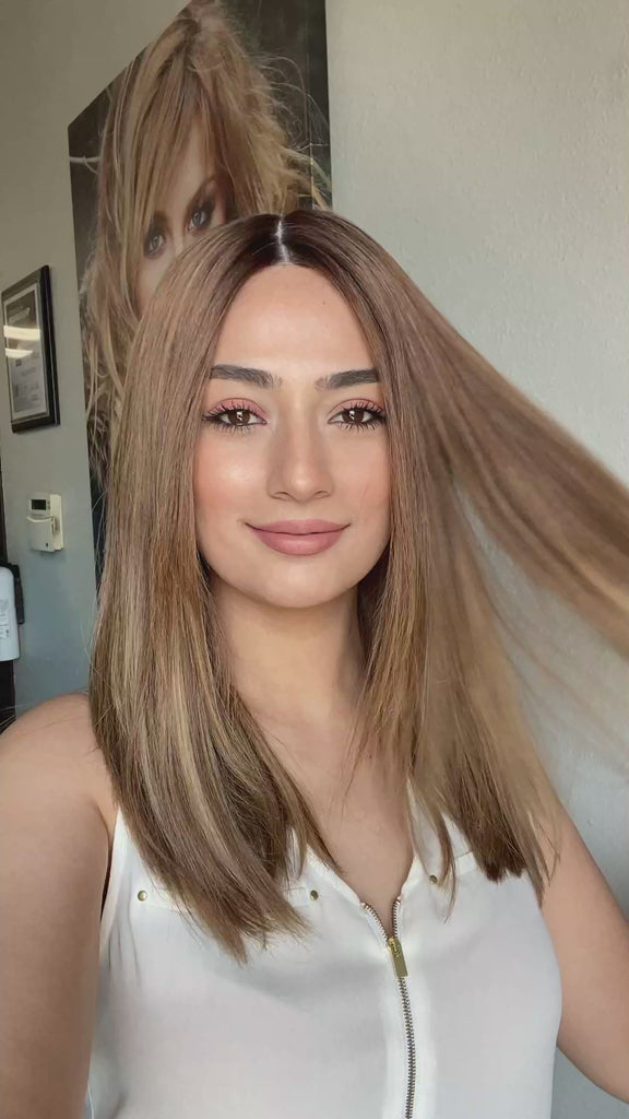 Grace Silk Top Wig Light Brown Babylight w/ Partial Rooting