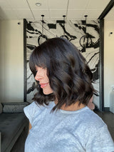 13" Victoria Silk Top Wig Soft Black w/ Bangs