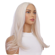 26" Ponytail Silk Top Wig Ice Blonde