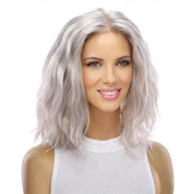 13" Victoria Silk Top Wig Snow Grey Wavy