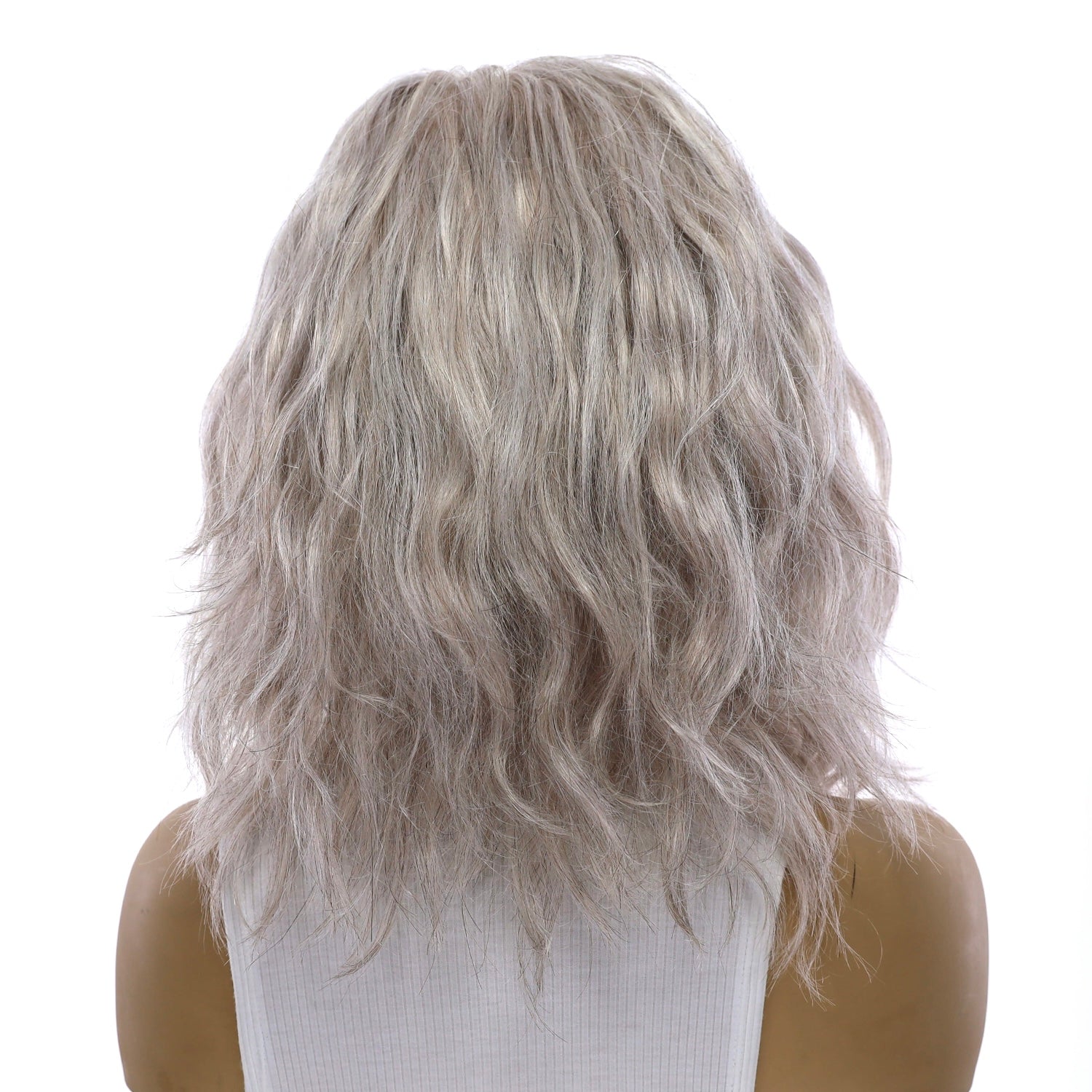 13" Victoria Silk Top Wig Snow Grey Wavy