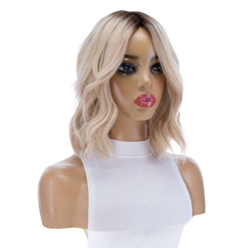 13" Victoria Silk Top Wig Platinum Blonde w/ Rooting