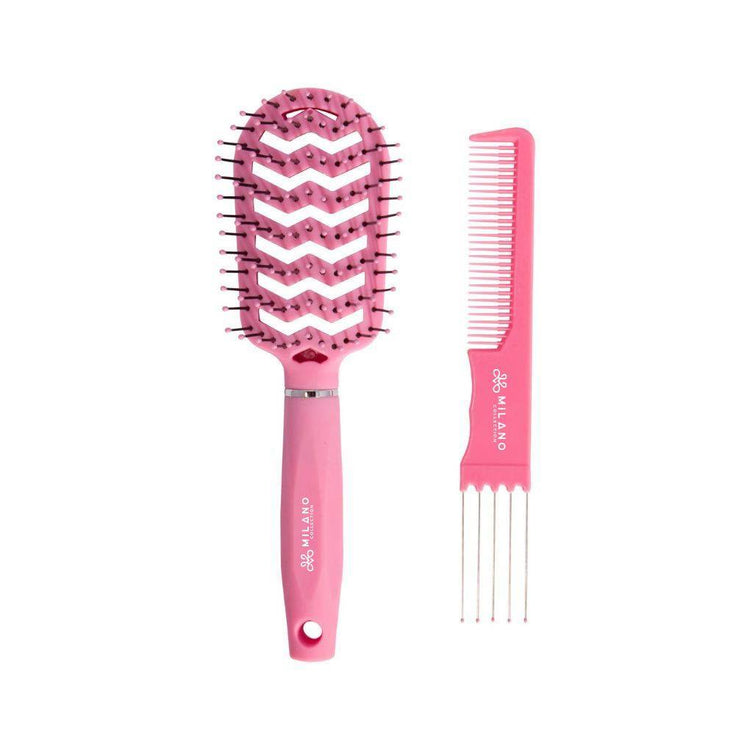 Professional Brush & Comb Set Pink