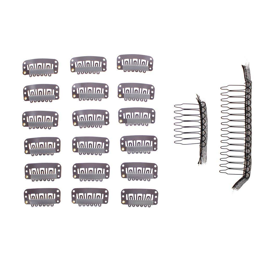 20 Piece Value Clips & Combs Bundle Brown