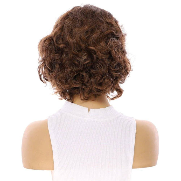 12" Luxe Pixie Silk Top Wig #6 Neutral Medium Brown Wavy