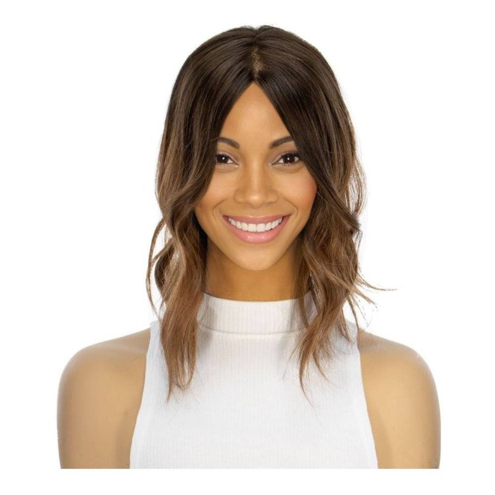14" Topaz Lace Top Topper Medium Brown Ombre