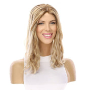 14" Emerald Silk Top Topper Ash Blonde Wavy